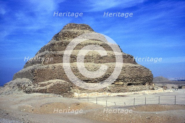 Step Pyramid of King Djoser (Zozer), Saqqara, Egypt, 3rd Dynasty, c2600 BC. Artist: Imhotep