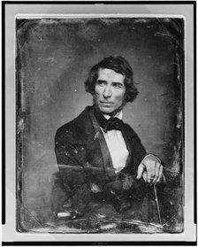 Asher Brown Durand, half-length portrait, three-quarters to the right..., between 1845 and 1850. Creator: Mathew Brady.