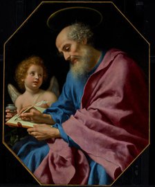 Saint Matthew Writing His Gospel, about 1670s. Creator: Carlo Dolci.