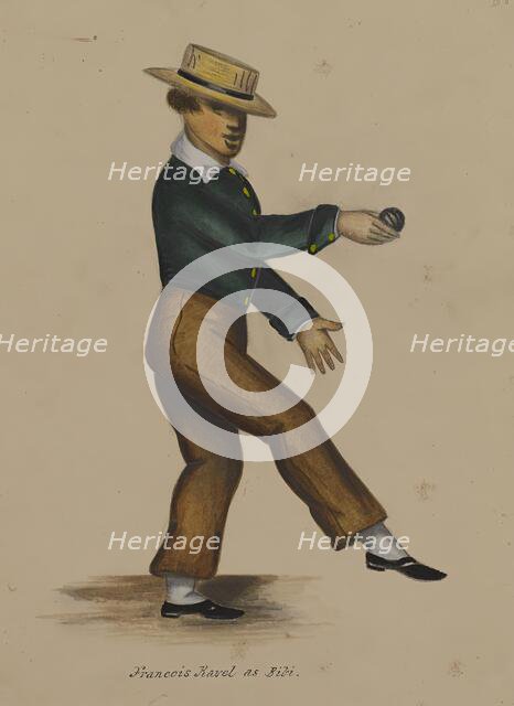 Francois Ravel as Bibi [Verso: Study for Antoine as Robert Maccaire], 1855-1859. Creator: Alfred Jacob Miller.