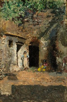 Gypsy Caves, Granada, c. 1871. Creator: Mariano Jose Maria Bernardo Fortuny y Carbo.