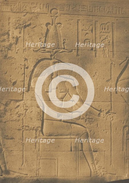 Thot Ibiocéphale (Dieu des Lettres) à Philae, April 1850. Creator: Maxime du Camp.