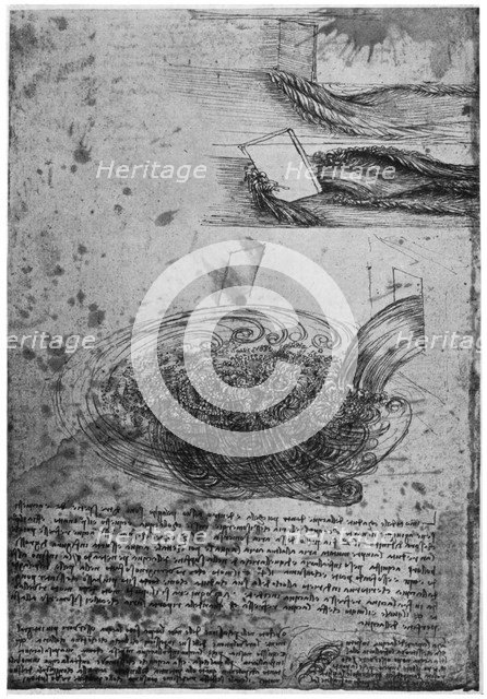 Flow of eddies in a waterfall, 1509-1511 (1954).Artist: Leonardo da Vinci