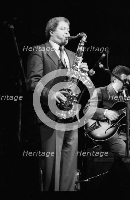 Frank Foster and Kenny Burrell, Dominion Theatre, London, Nov 1985. Creator: Brian O'Connor.