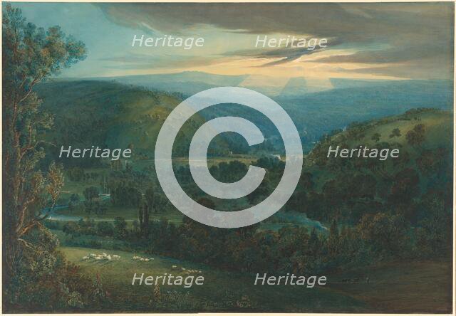 Dawn in the Valleys of Devon, 1832. Creator: William Turner.