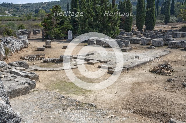 The Altar of Zeus at Nemea, Greece. Artist: Samuel Magal