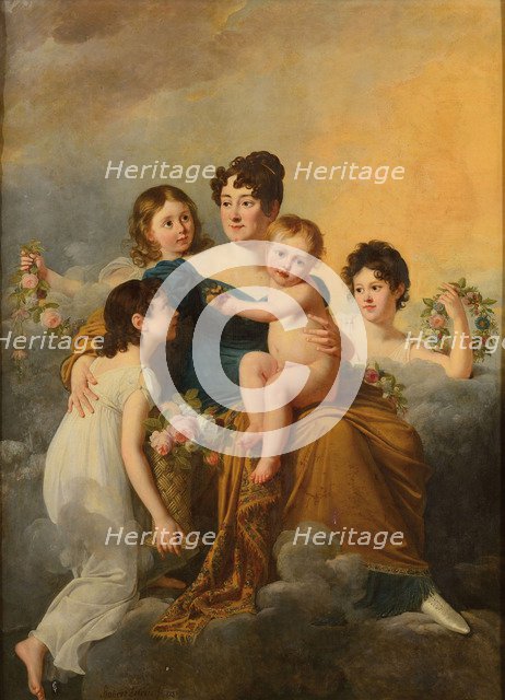 Marquise de Radepont surrounded by her children, 1813.