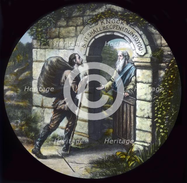 'Christian at the gate', c1910. Creator: Unknown.