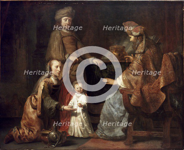 The Infant Samuel brought by Hannah to Eli, early 1660s. Artist: Gerbrand van den Eeckhout.