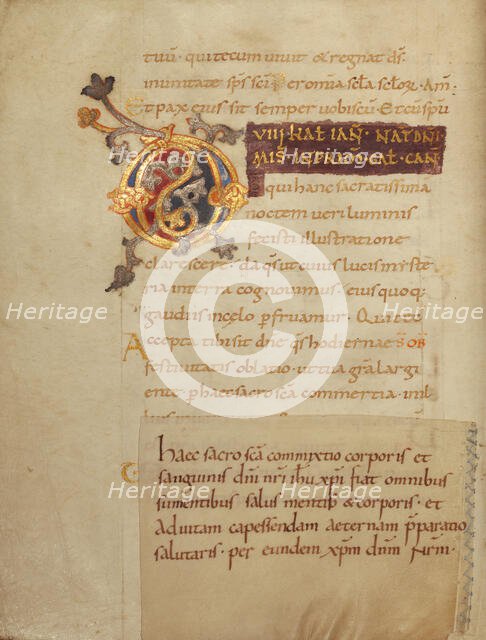 Decorated Initial D; Sacramentary, first quarter of 11th century. Creator: Unknown.