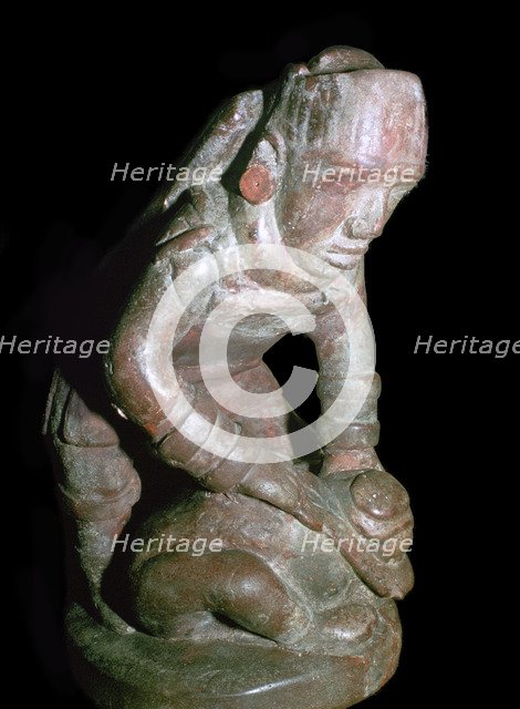 Native American male pottery figure, 9th-15th century. Artist: Unknown