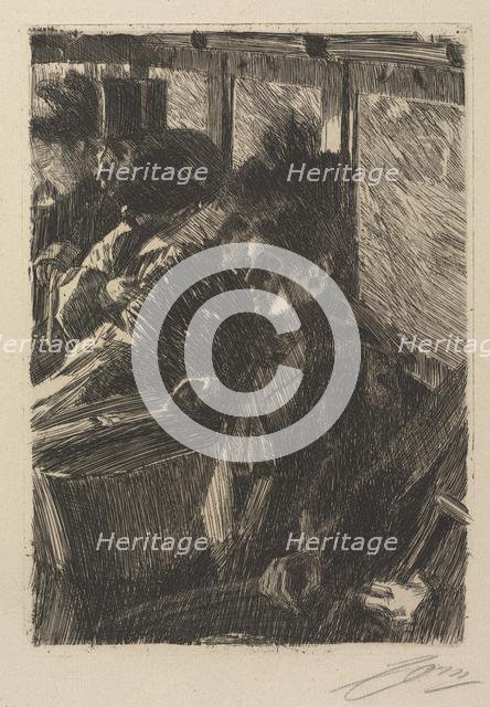 Omnibus, 1892. Creator: Anders Zorn (Swedish, 1860-1920).