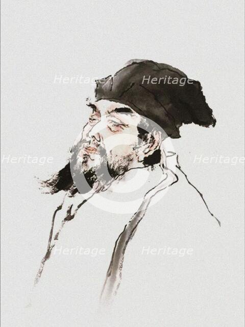 Portrait of the poet Feng Menglong (1574-1646). Creator: Anonymous.