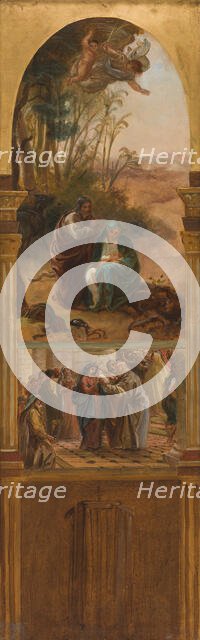 Sketch for the church of Saint-Eustache, c.1854.  Creator: Léon Riesener.