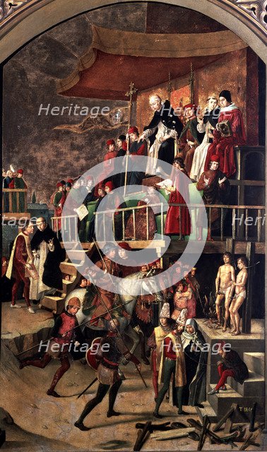 Auto-da-Fé' chaired by Santo Domingo de Guzmán, table belonging to 'Altarpiece of St. Thomas', ma…