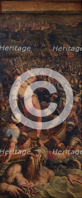 Rout of the Turks at Piombino, 1563-1565. Artist: Vasari, Giorgio (1511-1574)