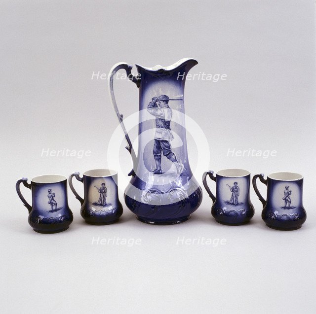 Set of beer mugs, c1900. Artist: Unknown