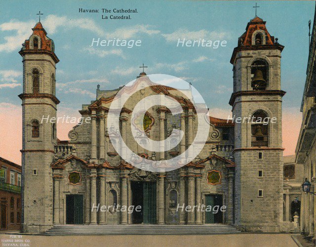 Havana Cathedral, Cuba, c1920.  Artist: Unknown.
