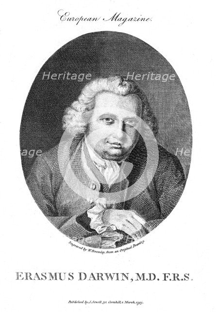 Erasmus Darwin, English physician and naturalist, 1795. Artist: Unknown