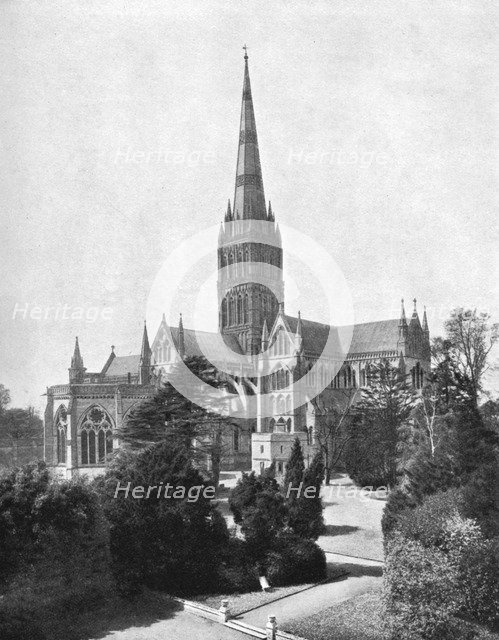 Salisbury Cathedral, 1911-1912.Artist: FGO Stuart