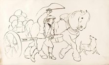 A Man Driving A Horse-Drawn Cart, 1825-1839. Creator: James Howe.