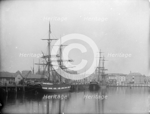 Two sailing ships, Southampton, Hampshire, 1878. Artist: Henry Taunt