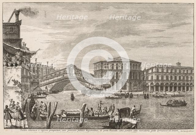 Views of Venice: The Bridge and Market of Rialto, 1741. Creator: Michele Marieschi (Italian, 1710-1743).