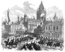 Opening of the Leeds Exhibition by the Prince of Wales: the procession,...Great George-Street, 1868. Creator: Unknown.