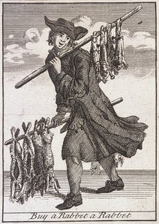 'Buy a Rabbet a Rabbet', Cries of London, (c1688?). Artist: Anon