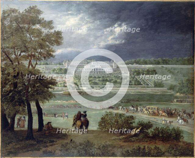 Chateau Neuf de Saint-Germain-en-Laye and gardens, seen from the right bank...,c1664-1665. Creator: Adam Frans van der Meulen.