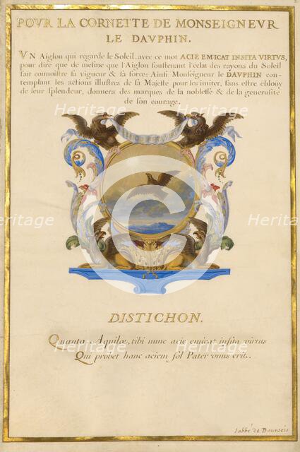 Escutcheon with an Eagle; Nine Emblems for Louis XIV; Emblem for Louis XIV, about 1663-1668. Creator: Jacques Bailly.