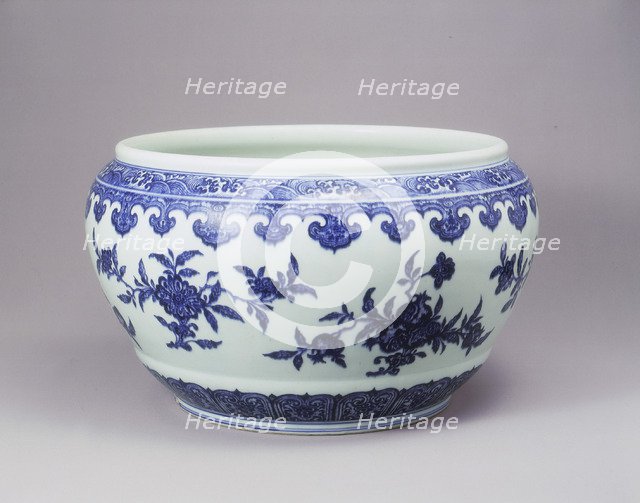Blue and white fish bowl in Ming style, Yongzheng period, Qing dynasty, China, 1723-1735. Artist: Unknown