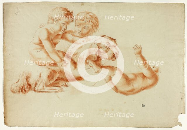 Three Putti Playing with Dog, n.d. Creator: Unknown.