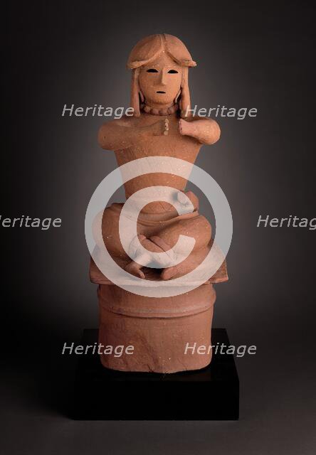 Haniwa: Tomb Sculpture of a Seated Warrior, between c.500 and c.600. Creator: Unknown.