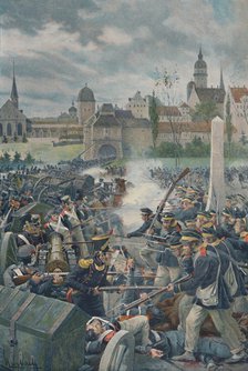 'The French Army Leaving Leipsic', 1813, (1896).  Artist: Unknown.