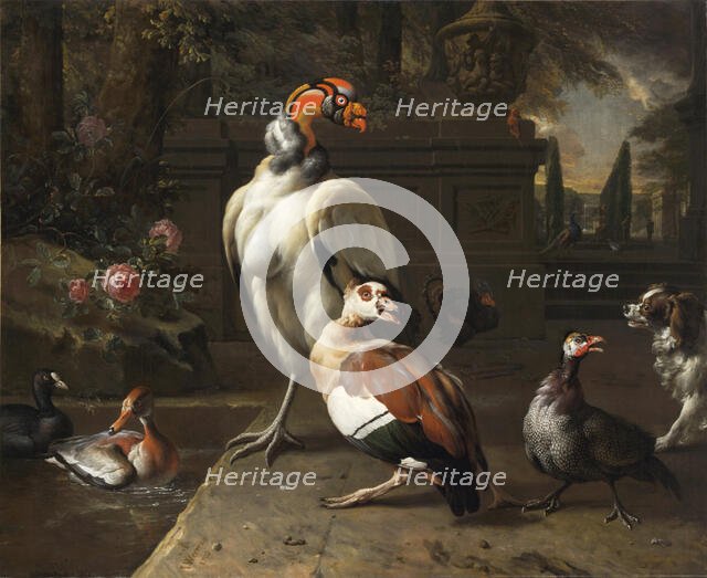 Exotic Birds in a Park, 1702. Creator: Weenix, Jan, the Younger (1642-1719).