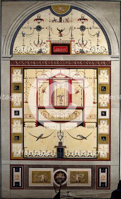 Grotteschi in the Vatican: mural decorative panels showing birds and figures, c1520s. Creator: Giovanni da Udine.