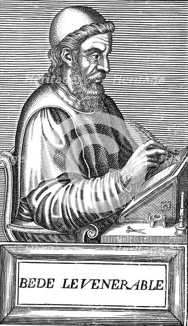 The Venerable Bede (c673-735), Anglo-Saxon theologian, scholar and historian, c1584. Artist: Unknown