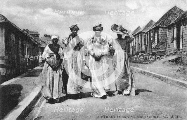A street scene at Vieuxfort, St Lucia, early 20th century. Artist: Unknown