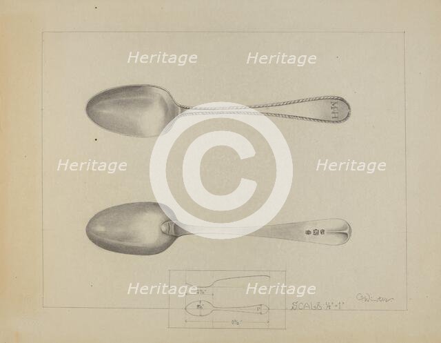 Silver Spoon, c. 1936. Creator: Charlotte Winter.
