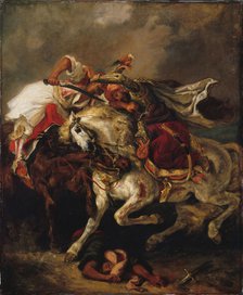 The Combat of the Giaour and the Pasha. Artist: Delacroix, Eugène (1798-1863)