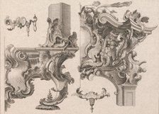 Suggestion for the Decoration of Lower Right and Top Right of an Altar Fram..., Printed ca. 1750-56. Creator: Wolffgang Christoph Mayr.