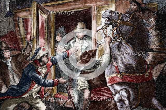 Arrest of King Louis XVI and his family at Varennes, 21 June 1791, (1883).  Creator: Adolf Closs.