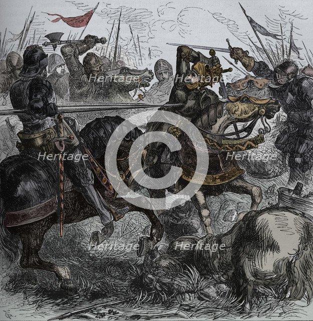 'Richard III at Bosworth', 22 August 1485, (c1880). Artist: Unknown.