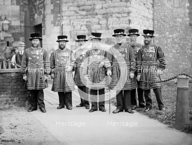 Yeomen Warders at the Tower of London, c1870-c1900. Artist: York & Son.
