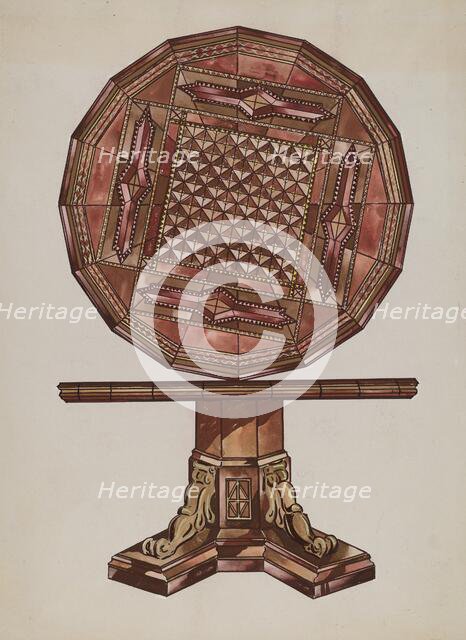 Inlaid Wood Table, c. 1936. Creator: Sebastian Simonet.