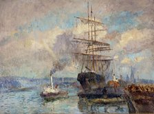 Dans le port de Rouen, between 1892 and 1894. Creator: Albert Lebourg.