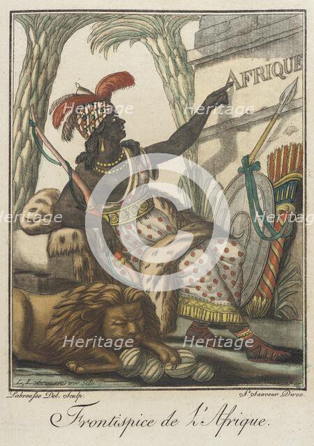 Costumes de Différent Pays, 'Frontispice de l'Afrique', c1797. Creator: Jacques Grasset de Saint-Sauveur.