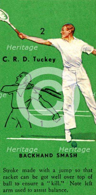 'C. R. D. Tuckey - Backhand Smash', c1935. Creator: Unknown.
