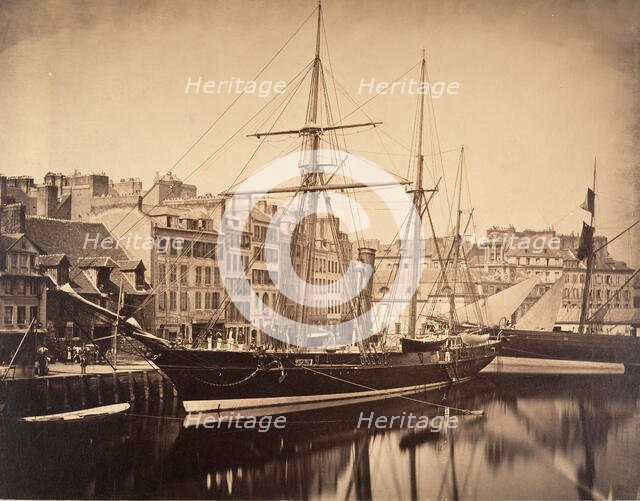 La Reine Hortense - Yacht de l'empereur, Havre, 1856. Creator: Gustave Le Gray.